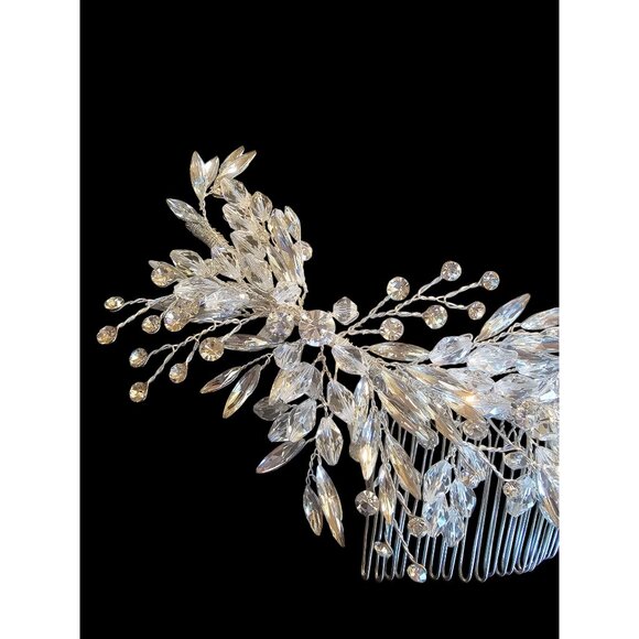 Silver/Crystal Woven Large Hairpiece main image 7